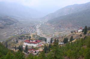 View of Paro dzong form the Zuri dzong trail