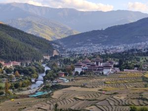 View of Tashichho dzong from Dchen Phodrang