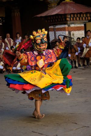 Masked dance during tsechu festival