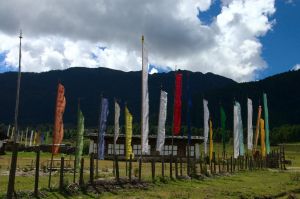 Prayer flags in Phobjika