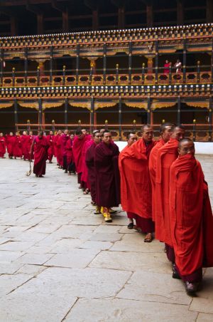 Monks in Paro dzong