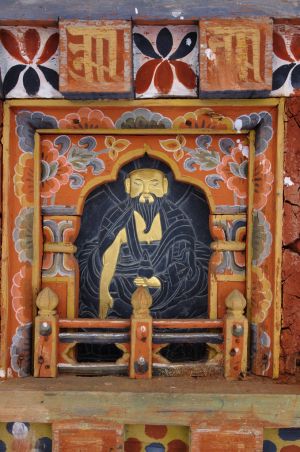 Image of Shabdrung on stupa in Dochu la pass