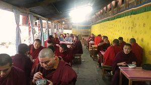 Tango monastery, dining with monks