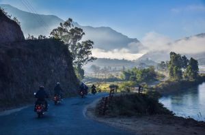 Motorbikes in Punakha