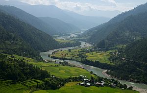 Punakha valley from Khamsum lhakhang