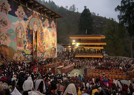 Thongdrel ceremony at Paro Tshechu